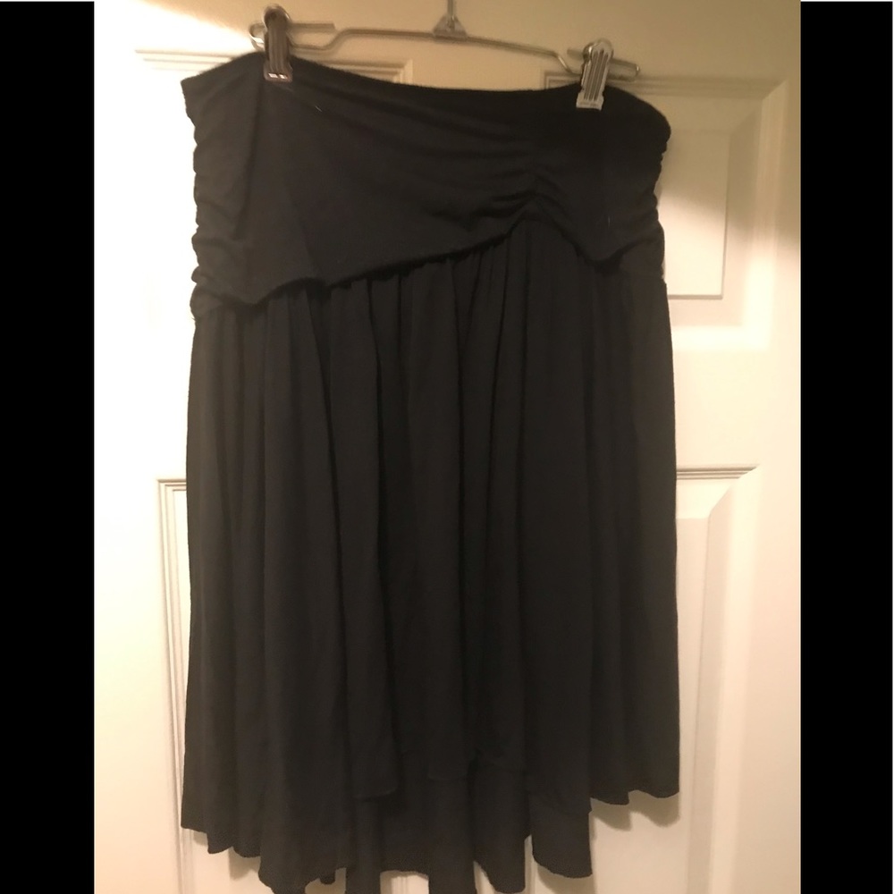 BLACK SIDE ROUCHED SKIRT - Picture 3 of 5